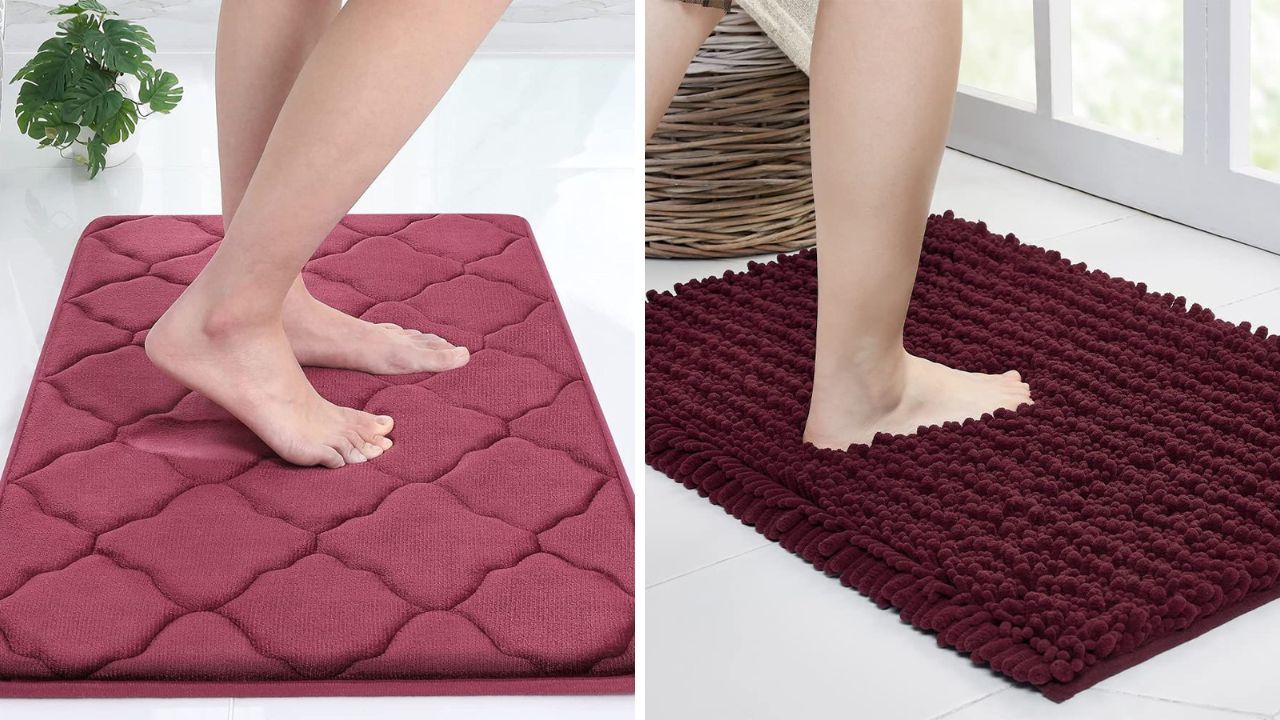 These 7 Burgundy Bathroom Rugs Are the Only Upgrade You Need