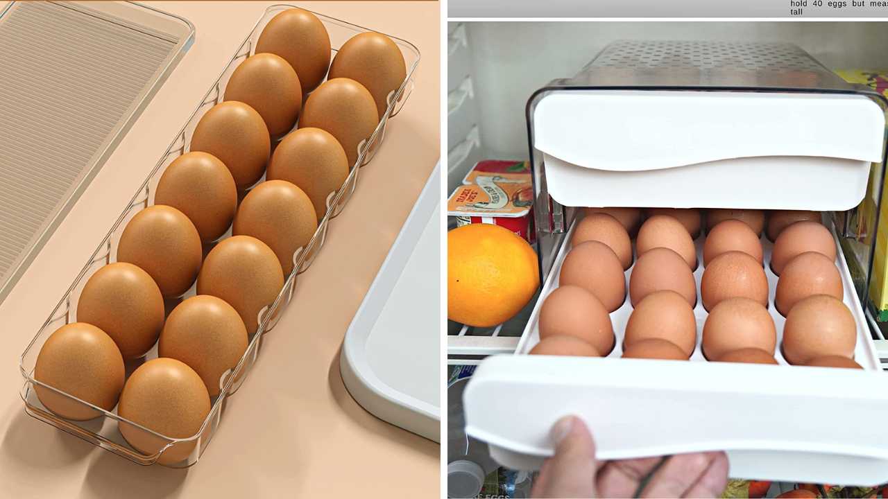 JAMOR 6-compartment egg storage box, refrigerator egg rack, egg protec –  JAMOR Official Store